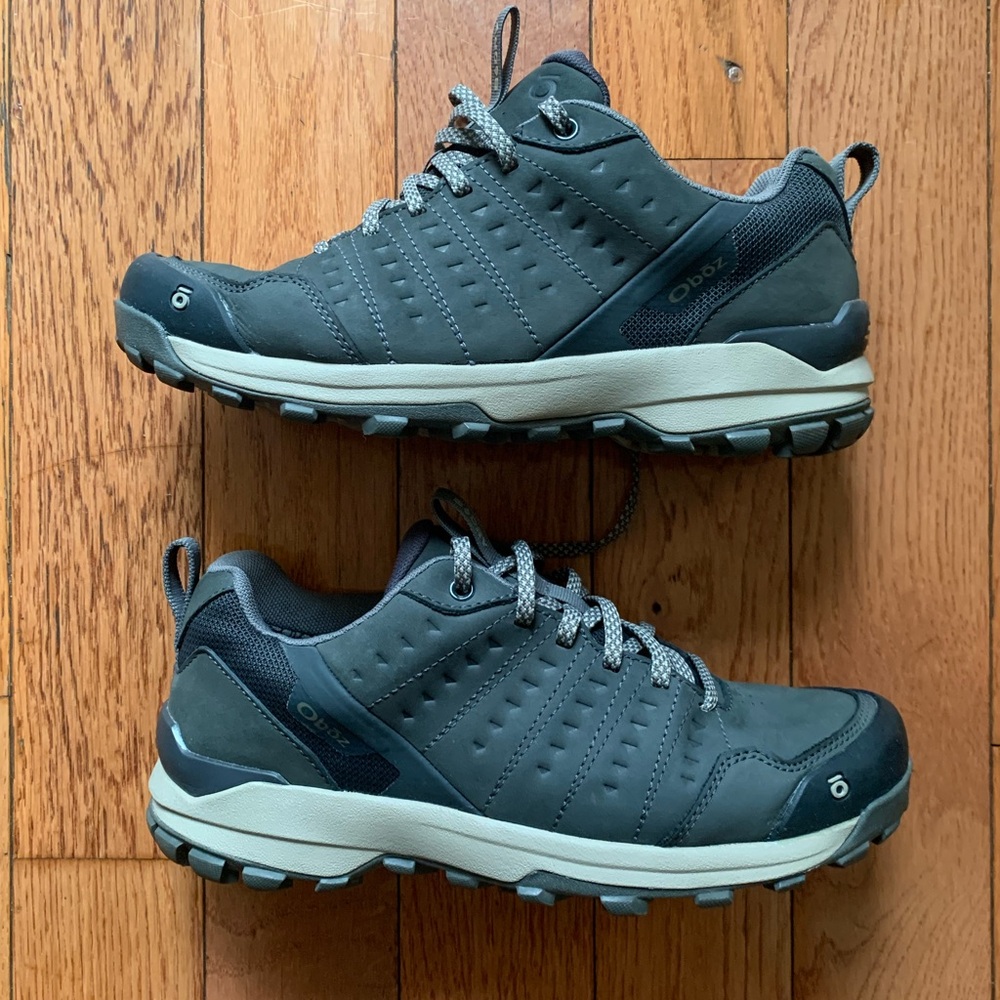 Oboz Sypes Wide Leather Waterproof Hiking Shoes Lava Rock Size 8 - Picture 3 of 10